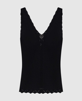 Twinset Черный топ с ажурным узором 261TT3122