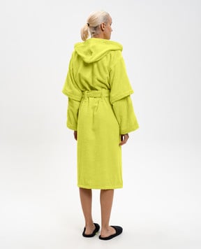 Off-White Жовтий махровий халат у візерунок OHZB012T25FAB001