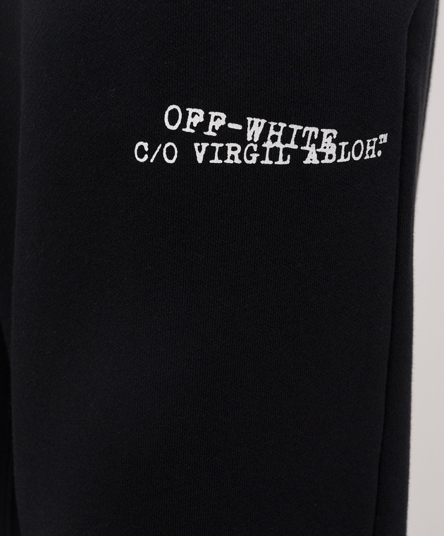 Off-White Черные спортивные брюки с принтом 44MCH05AS26F008 изображение 5