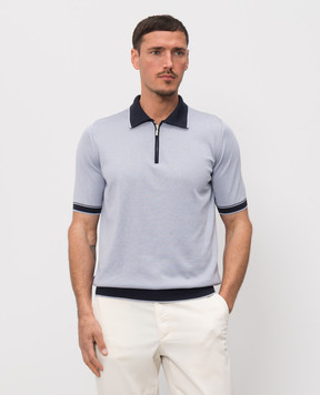 Castangia dal 1850 Сіре поло з шовком NCCA22MCE26