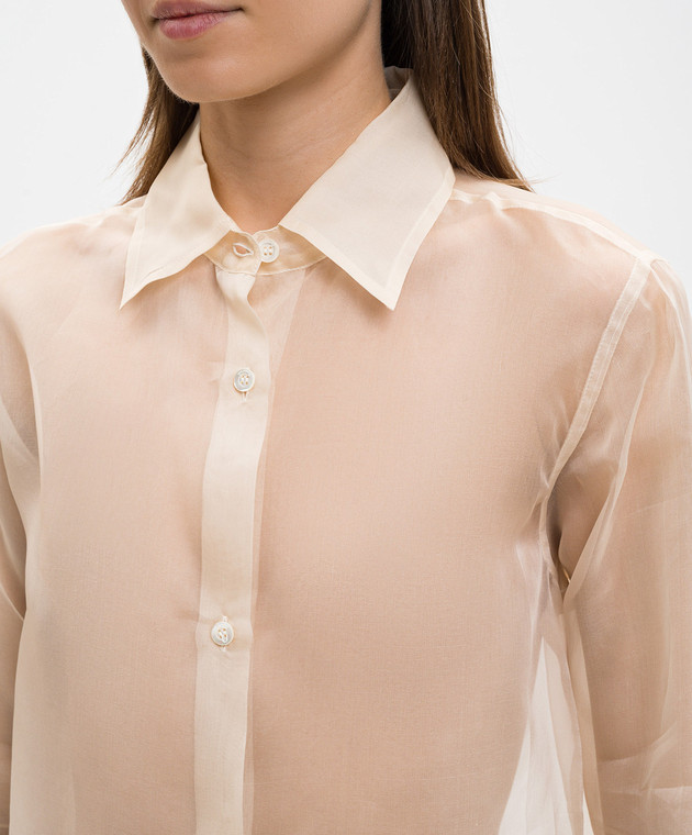 Marco Pescarolo Бежевая блуза из шелка Artemide ARTEMIDED5388 изображение 5