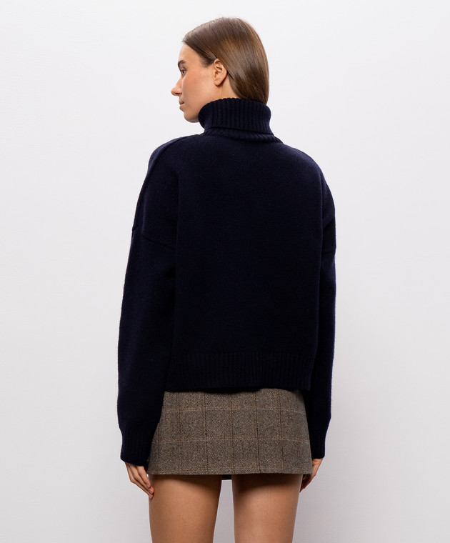 Sporty & Rich Темно-синий свитер NY Crest из шерсти WS06485243BL106 изображение 4