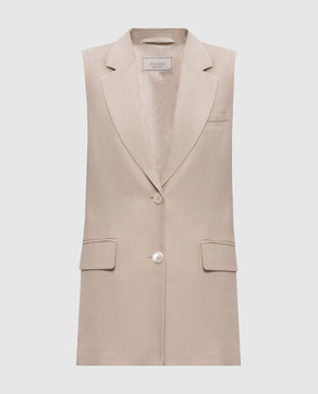 Peserico Бежевий жилет з льону A0303202606