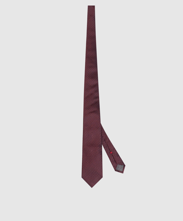 Brunello Cucinelli Бордовый галстук из шелка MI8990018 изображение 3
