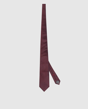 Brunello Cucinelli Бордова краватка із шовку MI8990018
