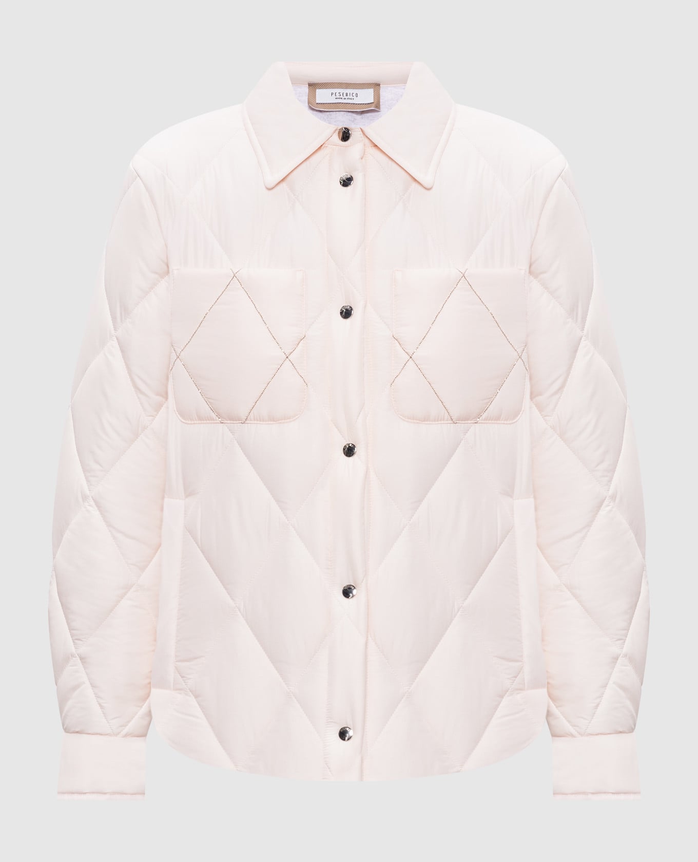 

Розовая стеганная куртка с цепочкой мониль, Розовый, Куртки