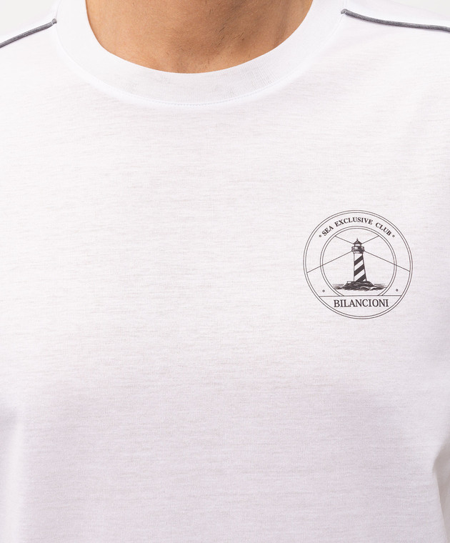 Bilancioni Белая футболка с принтом BE26T4GBE2 изображение 5