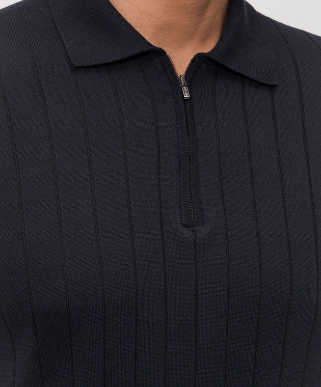 Peserico Синее поло с шелком R59464F1809317 изображение 5