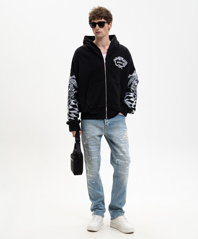 AMIRI Блакитні джинси з проріхами AMBMJE1060 зображення 2