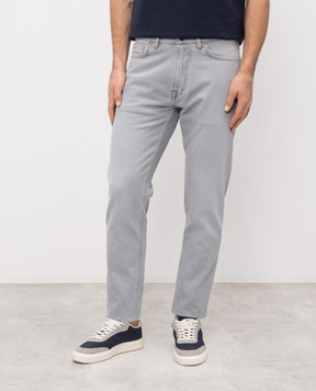 ISAIA Сірі джинси з патчем логотипа PND005DJ127