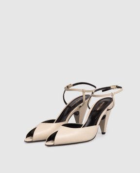 Sergio Rossi Бежеві шкіряні босоніжки Beak B13190MMVN13