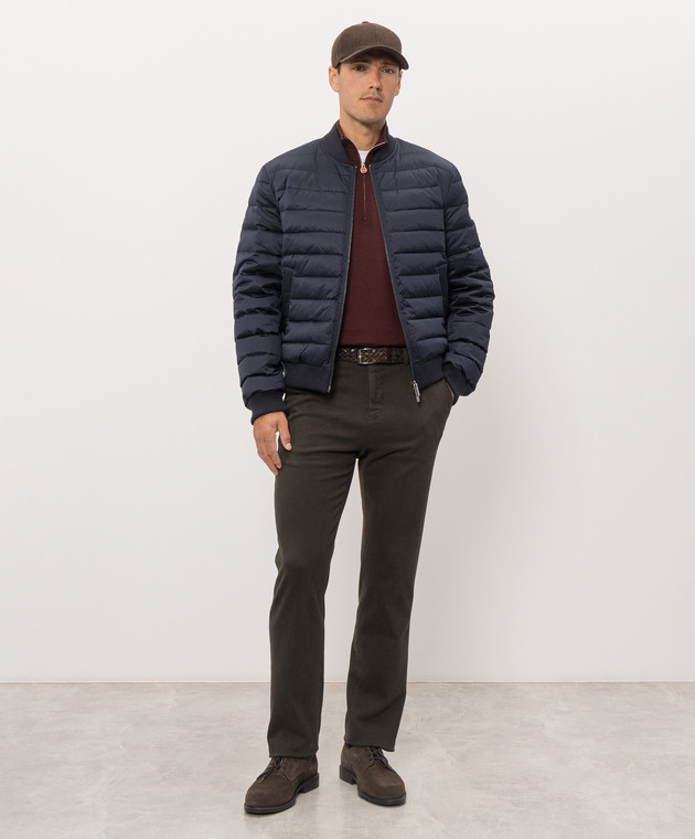 Kiton Коричневі штани з патчем логотипа UFPPERK0100L зображення 2