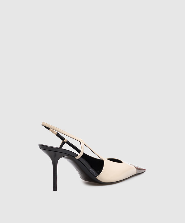 Saint Laurent Шкіряні слінгбеки JEANNE кольору айворі 869550AAFGC зображення 3