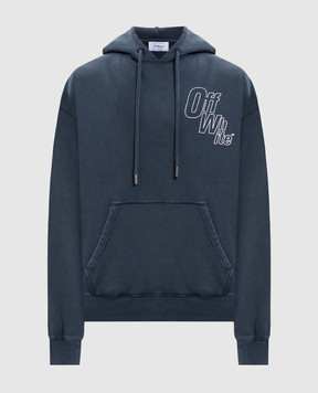 Off-White Синє худі з принтом логотипа 44MBB085F5F00K