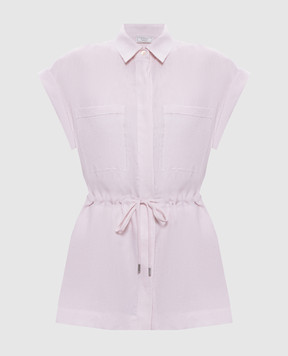 Peserico Рожева сорочка з льону з ланцюжком моніль S0631902600