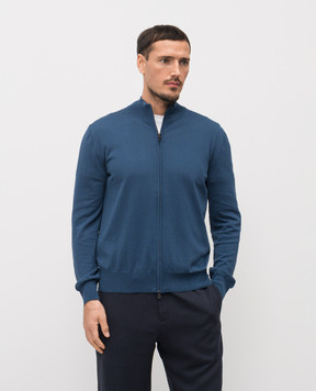 Canali Синий кардиган MK02459C0022