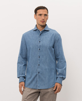 Brunello Cucinelli Синя джинсова сорочка MH192S1898