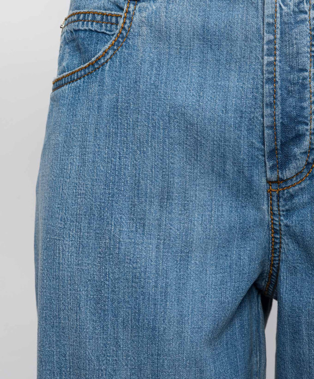 Ermanno Scervino Голубые джинсы с эффектом потертости D487P304FRQ изображение 5