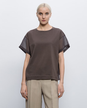 Brunello Cucinelli Коричневая футболка M0T81BX800