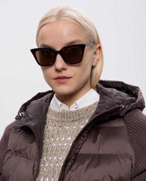 Alexander McQueen Коричневі сонцезахисні окуляри з принтом логотипа 861667J0749