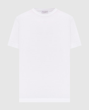 Brunello Cucinelli Белая футболка с цепочкой MPT81BI100