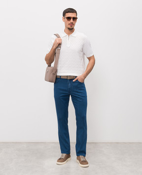 Stefano Ricci Сині джинси з брендованим патчем MFT61B1180TR104L