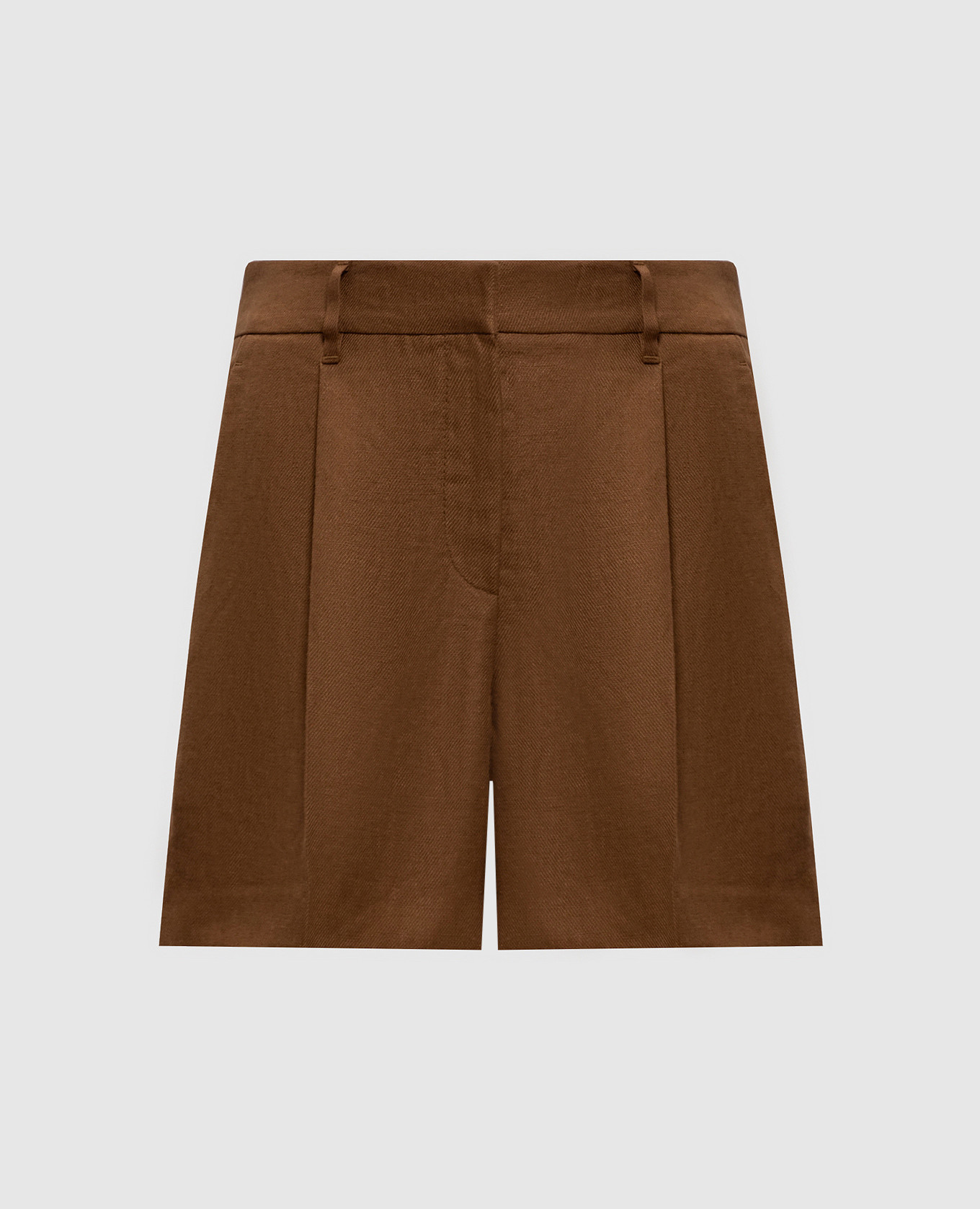 Коричневые шорты из льна