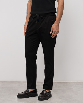 Dolce&Gabbana Чорні штани з патчем логотипа GVZAETGK302