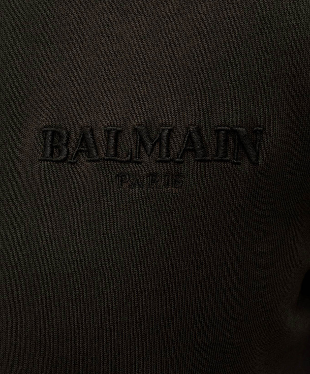 Balmain Поло кольору хакі з вишивкою логотипа HH1GB085BD73 зображення 5