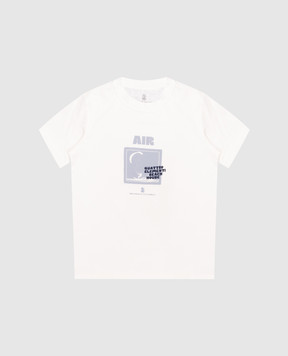 Brunello Cucinelli Дитяча біла футболка з принтом Air B0B13T186C