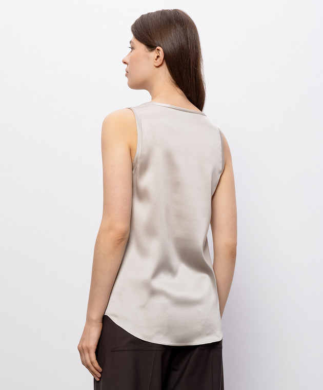 Brunello Cucinelli Бежевий топ із шовку MPC59E0600 зображення 4