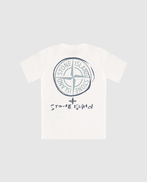 Stone Island Детская белая футболка с принтом L1S162100009S03771012