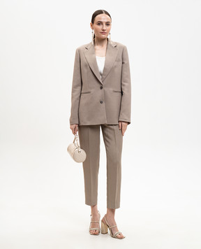 Peserico Сірі штани з льоном з ланцюжком моніль A0407206668