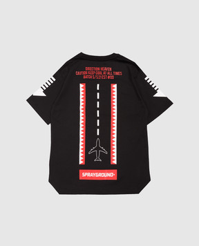 Sprayground Дитяча чорна футболка з принтом логотипа 21PESPY192