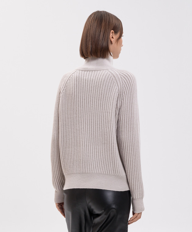 Allude Бежевий светр з вовни та кашеміру з блискавкою 26517621 зображення 4