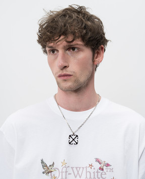Off-White Сріблястий ланцюжок з підвіскою Arrow OMOB157C99MET001