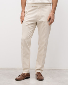 Tom Ford Белые брюки с логотипом SHL042FMC276