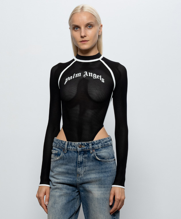 Palm Angels Черный боди с принтом логотипа PAWDD001FB0011003 изображение 3