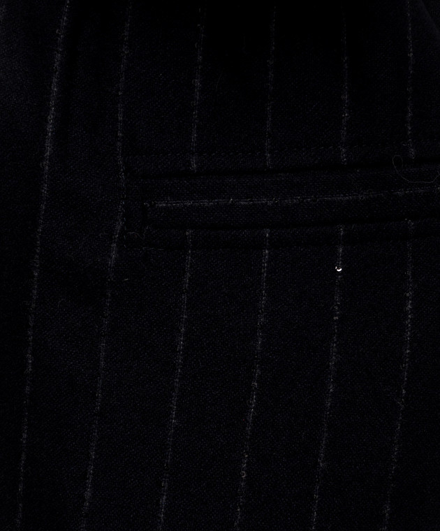 Brunello Cucinelli Темно-синие брюки с шерстью в полоску MG576B2V99 изображение 5