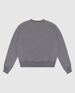 Brunello Cucinelli Детский серый свитшот с фактурной вышивкой BN05NE451B