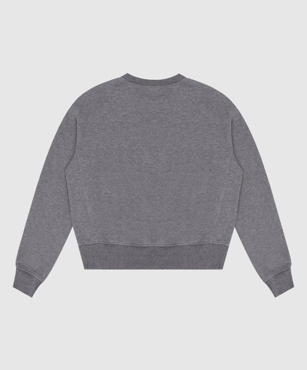Brunello Cucinelli Детский серый свитшот с фактурной вышивкой BN05NE451C изображение 2