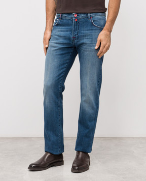 Kiton Сині джинси з ефектом потертості UPNJSK0115H