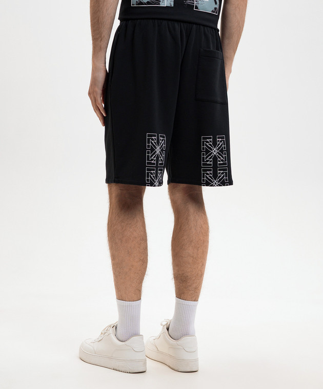 Off-White Чорні шорти з принтом Double Arrow 44MCI013S26F004 зображення 4