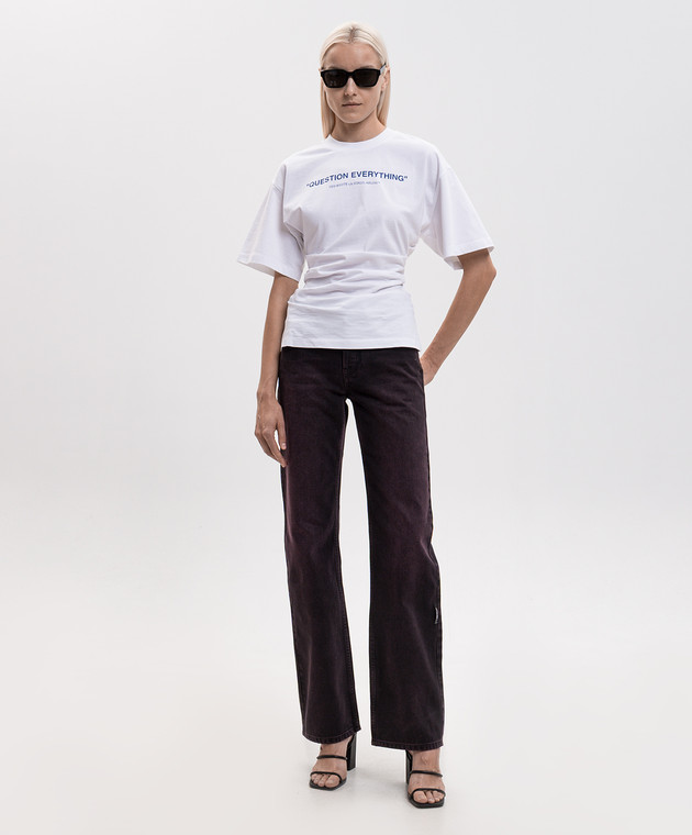 Off-White Белая футболка Question Everything 2FA00567T изображение 2