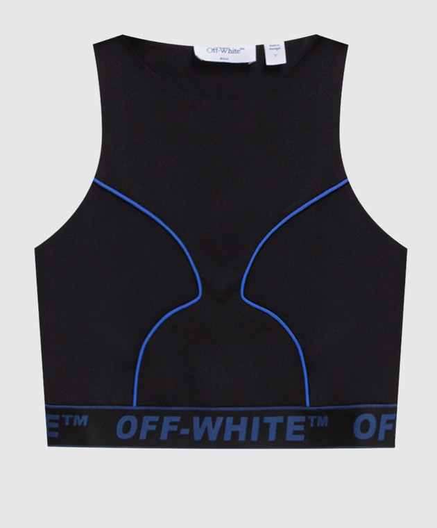Off-White Чорний топ з візерунком логотипа 2FA00362T