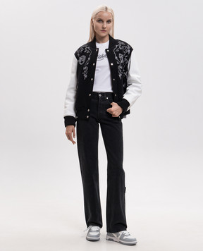 Off-White Черный комбинированный бомбер 2FG00404T