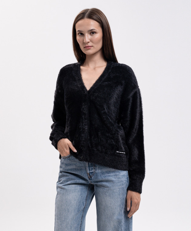 Alexander Wang Черный кардиган с нашивкой логотипа 1KC4263081 изображение 3