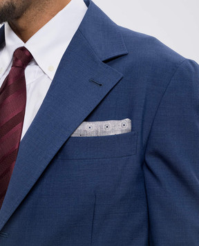 Brunello Cucinelli Сіра двостороння хустка-паше із шовку у візерунок MX8670091