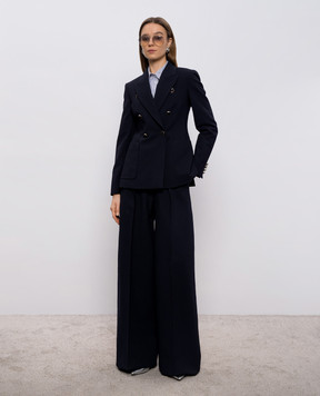 Max Mara Синие брюки MXMSECOLO из шерсти MXMSECOLO