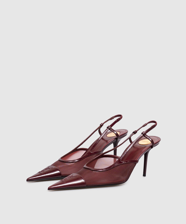Saint Laurent Бордовые слингбеки RENÉE с монограммой 869662AAGMC изображение 2